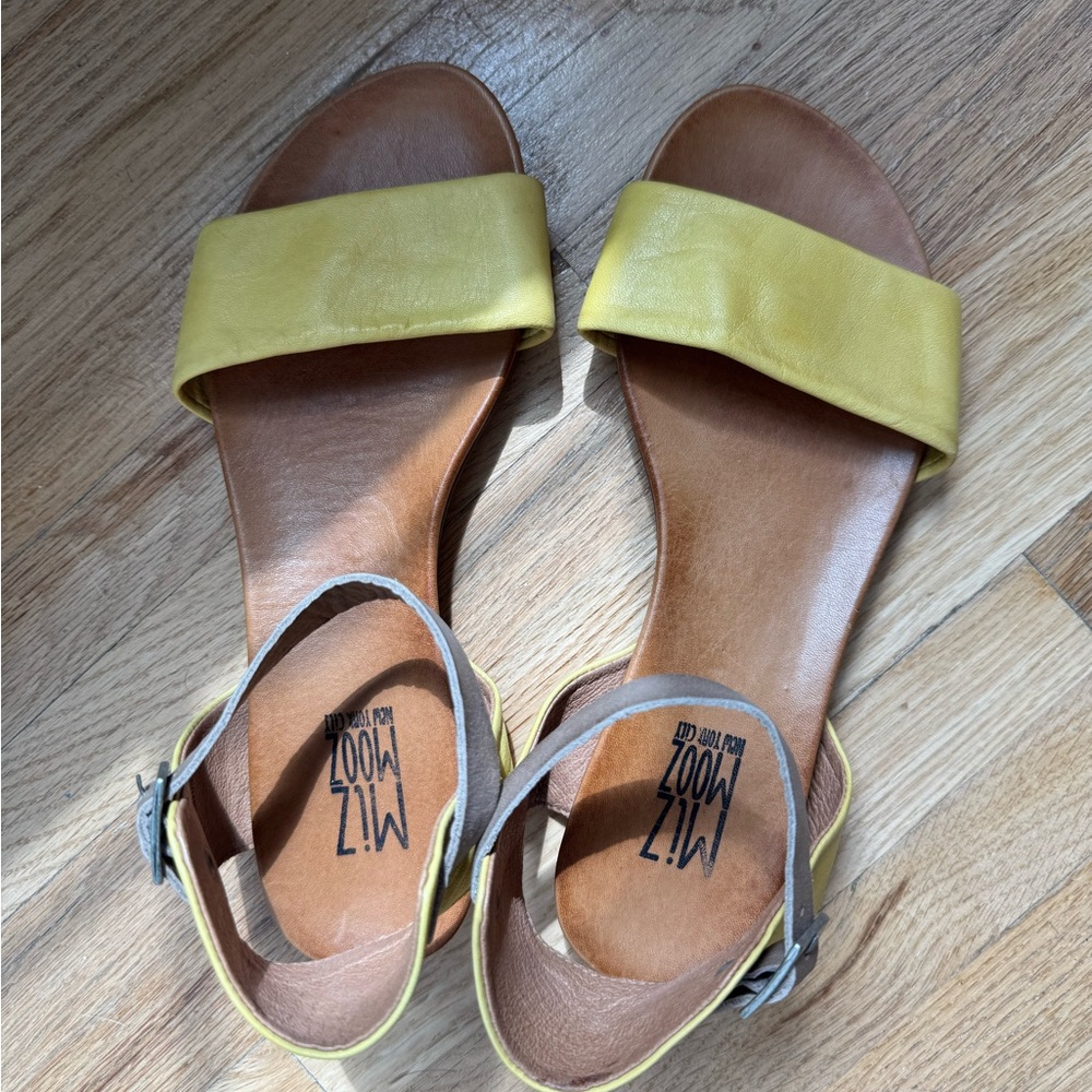 Miz Mooz Alanis Yellow Leather Sandals